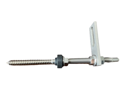 สลักเกลียวคู่ Hanger Bolt พร้อมแผ่นสแตนเลสสำหรับหลังคาเหล็กพร้อมแปไม้